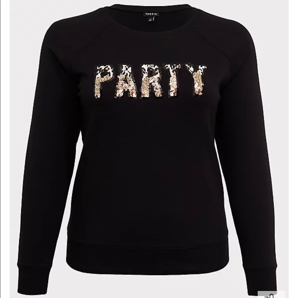 NWOT Torrid PARTY GOLD SEQUIN & BLACK SWEATSHIRT Size 3